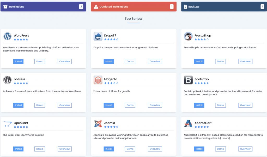 Softaculous App Installer Screenshot Sheffield Website Hosting