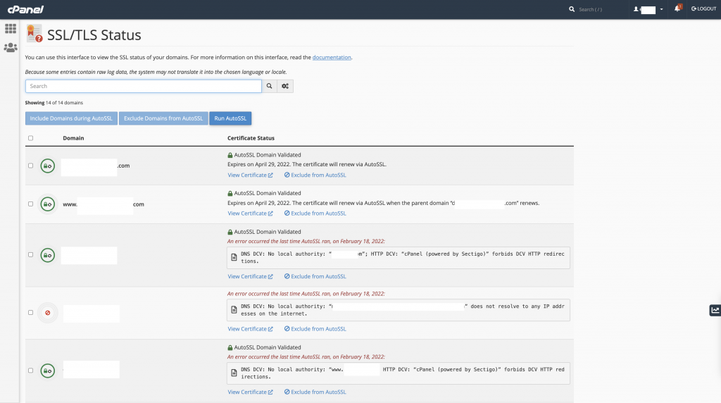 cPanel Auto SSL Certificates Screenshot Sheffield Website Hosting